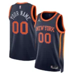 New York Knicks 2023/24 Statement Swingman Custom Men Jersey - Navy
