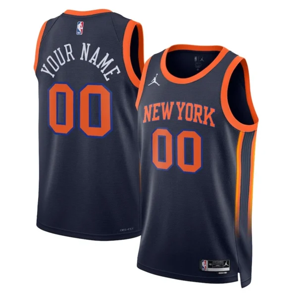 New York Knicks 2023/24 Statement Swingman Custom Men Jersey - Navy