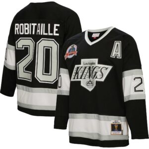 Luc Robitaille Los Angeles Kings Mitchell & Ness Alternate Captain Patch 1992/93 Blue Line Player Jersey - Black