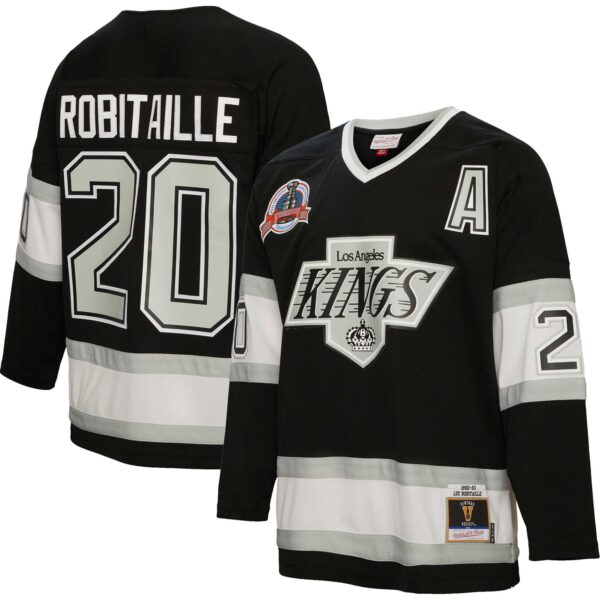 Luc Robitaille Los Angeles Kings Mitchell & Ness Alternate Captain Patch 1992/93 Blue Line Player Jersey - Black
