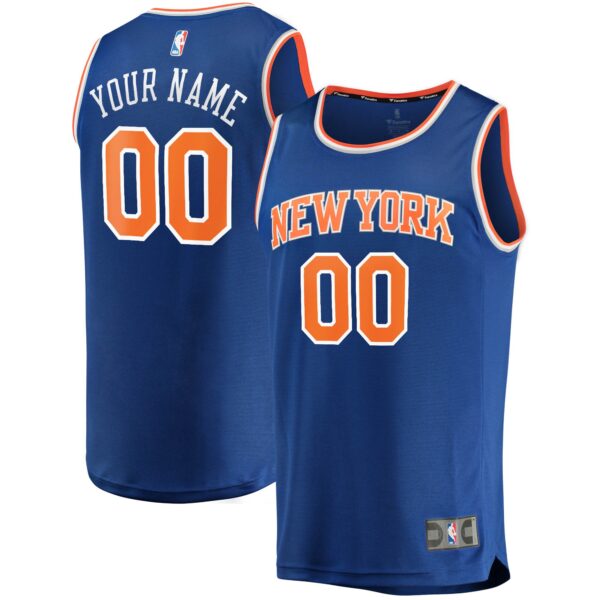 New York Knicks Fanatics Fast Break Custom Replica Jersey Blue - Icon Edition