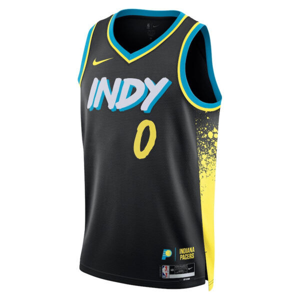 Tyrese Haliburton 0 Indiana Pacers 2023/24 City Edition Swingman Jersey - Black