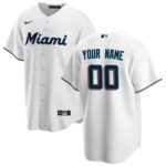 Miami Marlins  Home Replica Custom Jersey - White