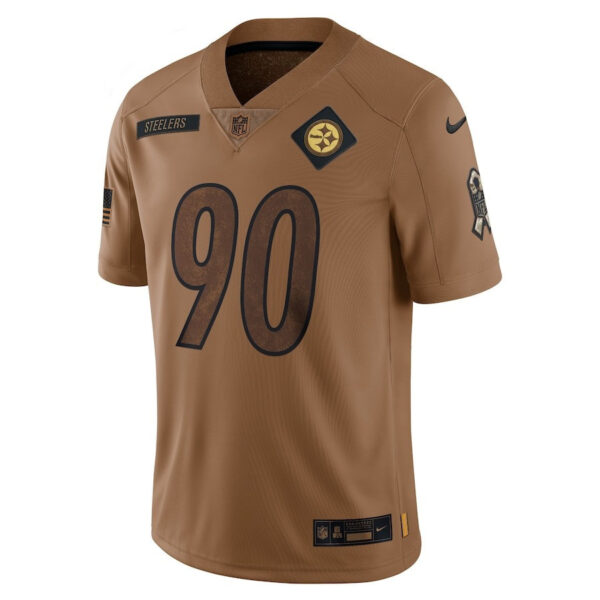 T.J. Watt 90 Pittsburgh Steelers 2023 Salute To Service Limited Jersey - Brown