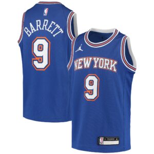 RJ Barrett New York Knicks Jordan Brand Youth 2020/21 Swingman Player Jersey - Statement Edition - Blue