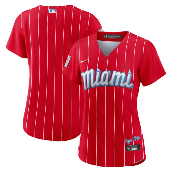 Miami Marlins  Women's City Connect Replica Team Jersey - Red