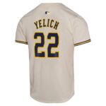 Christian Yelich Milwaukee Brewers  Youth Home Game Player Jersey - Cream