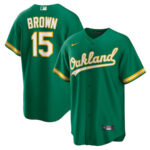 Seth Brown 15 Oakland Athletics Alternate Team Men Jersey - Kelly Green