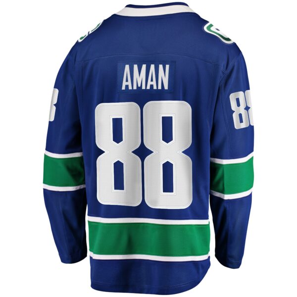 Nils Aman Vancouver Canucks Fanatics Home Premier Breakaway Player Jersey - Blue
