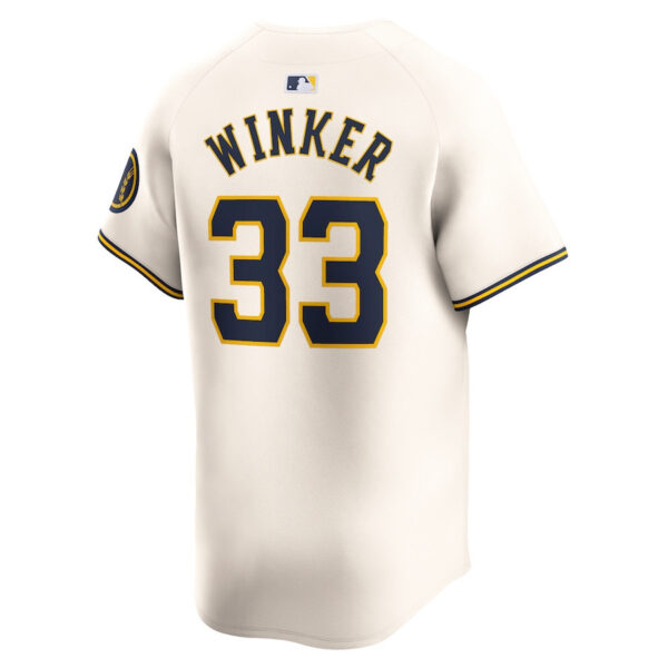 Jesse Winker 33 Milwaukee Brewers Home Limited Player Men Jersey - Cream