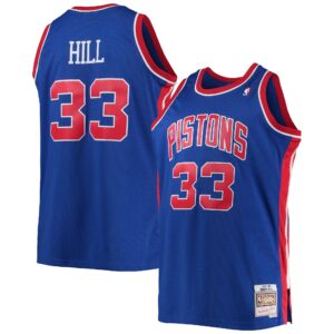 Grant Hill Detroit Pistons Mitchell & Ness 1995/96 Big & Tall Hardwood Classics Swingman Jersey - Blue
