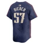 Shane Bieber Cleveland Guardians  2024 City Connect Limited Jersey - Navy
