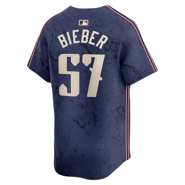 Shane Bieber Cleveland Guardians  2024 City Connect Limited Jersey - Navy