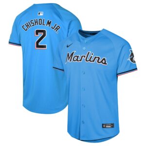 Jazz Chisholm Jr. Miami Marlins  Youth Alternate Limited Player Jerseyu00c2u00a0u00e2u20acu201c Blue