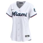 Miami Marlins  Women's Home Limited Custom Jersey - White