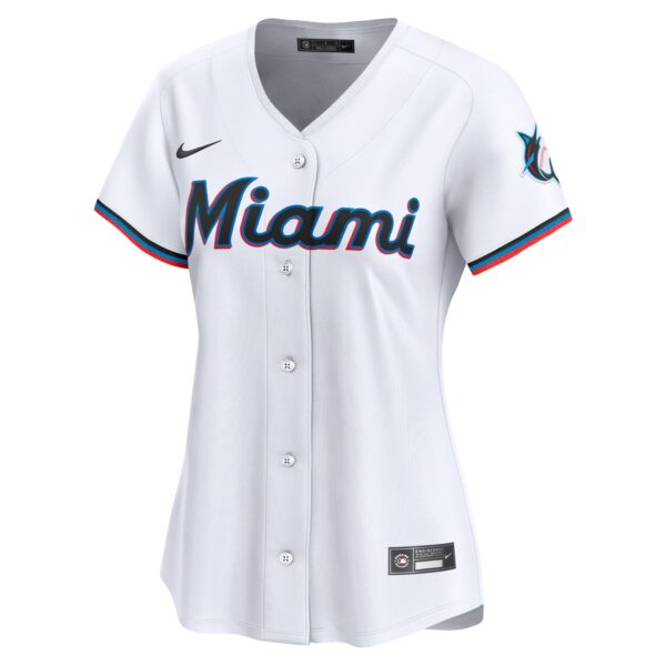 Miami Marlins  Women's Home Limited Custom Jersey - White
