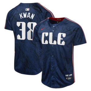 Steven Kwan 38 Cleveland Guardians 2024 City Connect Limited YOUTH Jersey - Navy