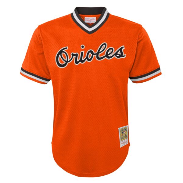 Cal Ripken Jr. Baltimore Orioles Mitchell & Ness Youth Cooperstown Collectionu00c2u00a0Mesh Batting Practice Jersey - Orange
