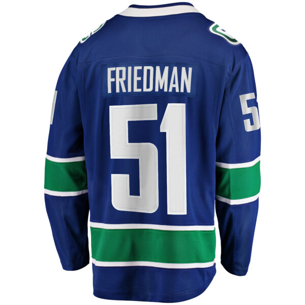 Mark Friedman Vancouver Canucks Fanatics Home Premier Breakaway Player Jersey - Blue