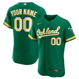Oakland Athletics  Alternate Authentic Custom Jersey - Kelly Green
