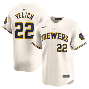 Christian Yelich Milwaukee Brewers  Home Limited Player Jersey - Cream