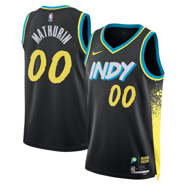 Bennedict Mathurin 00 Indiana Pacers 2023/24 City Edition Swingman Jersey - Black
