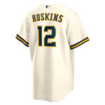 Rhys Hoskins 12 Milwaukee Brewers Home Men Player Jersey - Cream