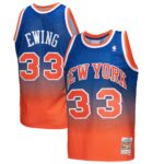 Patrick Ewing New York Knicks Mitchell & Ness 1991/92 Hardwood Classics Fadeaway Swingman Player Jersey - Orange/Royal