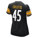 Jack Colletto 45 Pittsburgh Steelers Game Women Jersey - Black