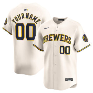 Milwaukee Brewers  Home Limited Custom Jersey - Cream