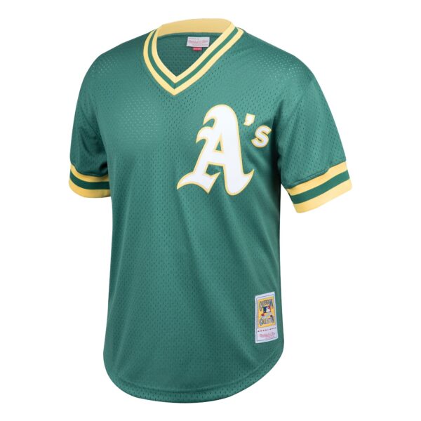 Rickey Henderson Oakland Athletics Mitchell & Ness Cooperstown Collection Big & Tall Mesh Batting Practice Jersey - Green