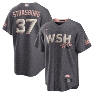 Stephen Strasburg Washington Nationals  City Connect Replica Player Jersey - Charcoal