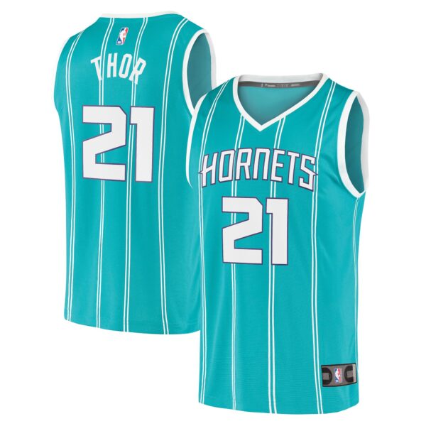 JT Thor Charlotte Hornets Fanatics Youth 2021/22 Fast Break Replica Jersey - Icon Edition - Teal