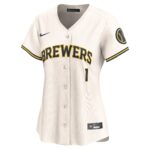 Milwaukee Brewers  Women's #1 Mom Home Limited Jersey - Cream