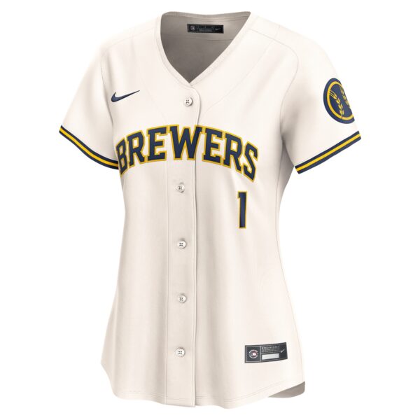 Milwaukee Brewers  Women's #1 Mom Home Limited Jersey - Cream