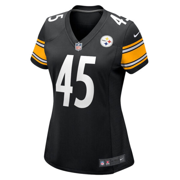 Jack Colletto 45 Pittsburgh Steelers Game Women Jersey - Black