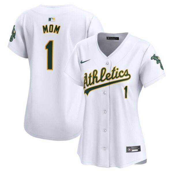 Oakland Athletics  Women's #1 Mom Home Limited Jersey - White