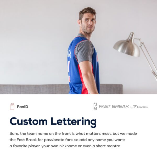 Detroit Pistons Fanatics Youth Fast Break Custom Replica Jersey Blue - Icon Edition