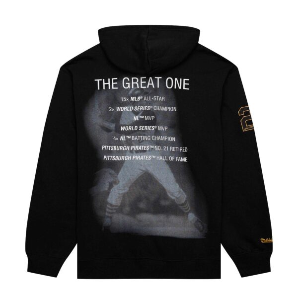 Roberto Clemente Pittsburgh Pirates Mitchell & Ness Vintage Logo Name & Number Pullover Hoodie - Black
