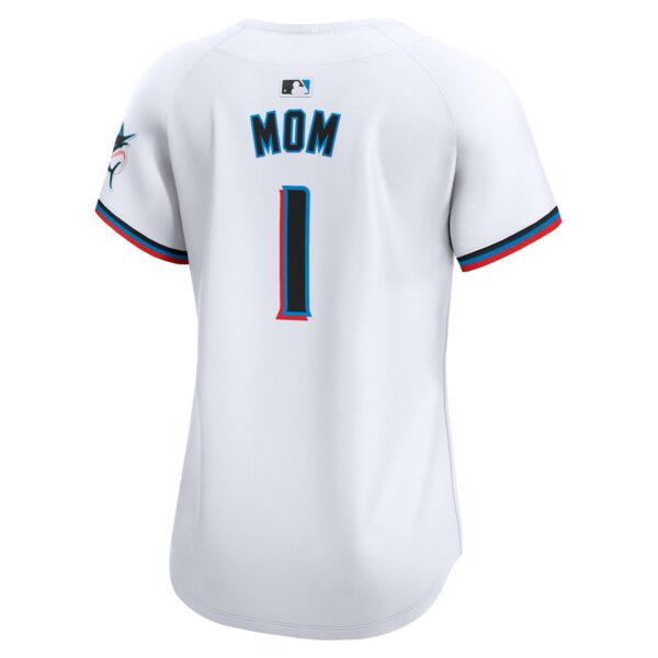 Miami Marlins  Women's #1 Mom Home Limited Jersey - White