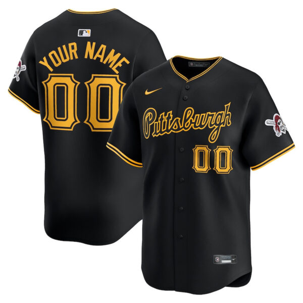 Pittsburgh Pirates Alternate Limited Custom Men Jersey - Black