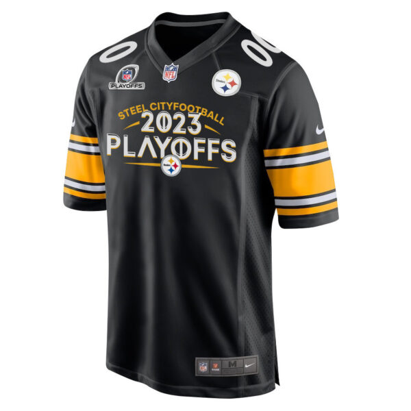 Pittsburgh Steelers Steel City Football 2023 Playoffs Ready Game Men Custom Jersey - Black