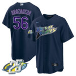 Randy Arozarena 56 Tampa Bay Rays 25th Anniversary Patch Men Jersey - Navy