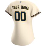 Milwaukee Brewers  Women's Home Replica Custom Jersey - Cream