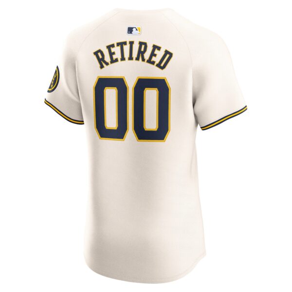 Milwaukee Brewers  Home Elite Pick-A-Player Retired Roster Jersey - Cream