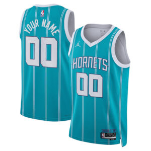 Charlotte Hornets 2023/24 Icon Swingman Custom Men Jersey - Teal