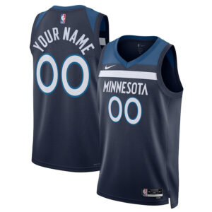 Minnesota Timberwolves 2023/24 Icon Swingman Custom Men Jersey - Navy