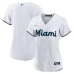 Miami Marlins  Women's Home Blank Replica Jersey - White