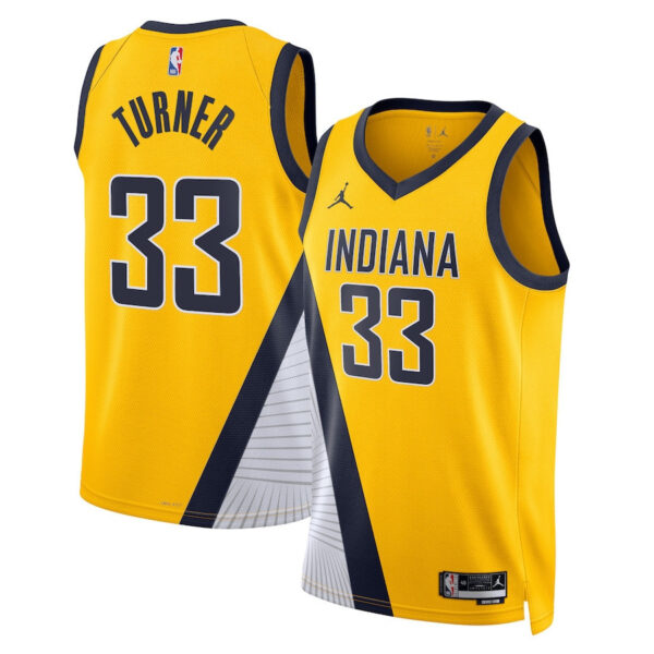 Myles Turner 33 Indiana Pacers Unisex Swingman Jersey - Statement Edition - Gold