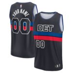 Detroit Pistons Fanatics Youth Fast Break Replica Custom Jersey - Statement Edition - Black